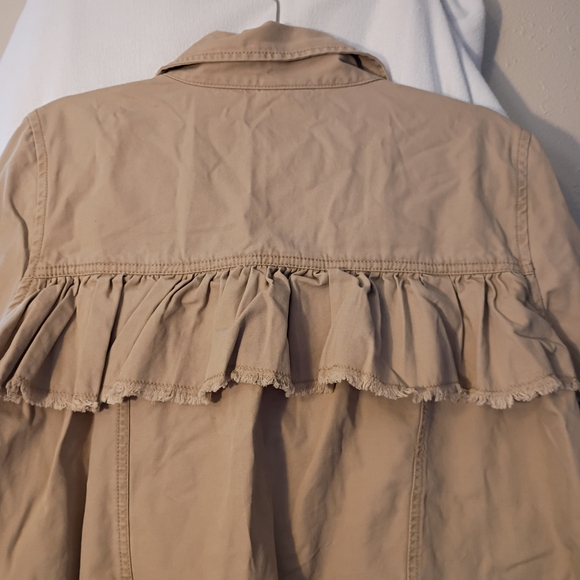 Abound Tan Ruffle Button-Up Jacket - Picture 6 of 7